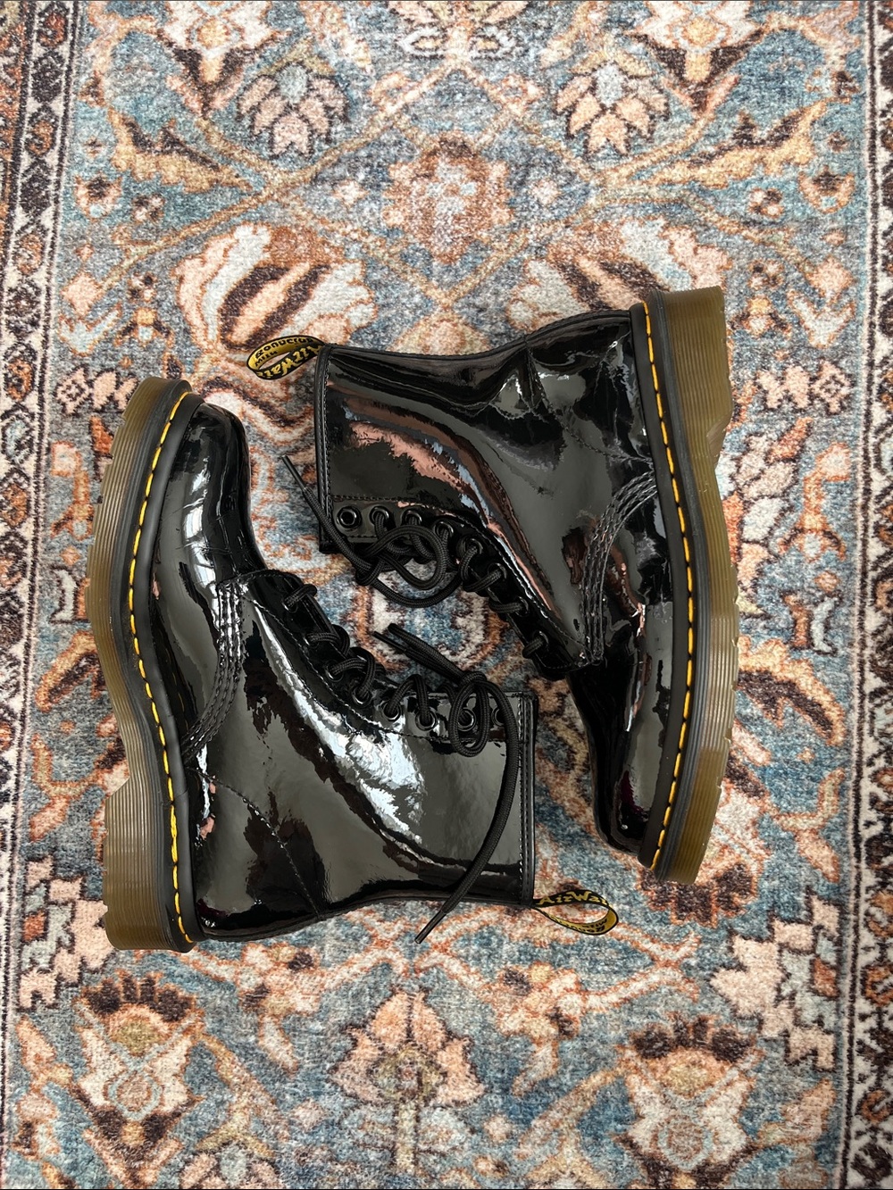 Shiny black original doc martins 1460